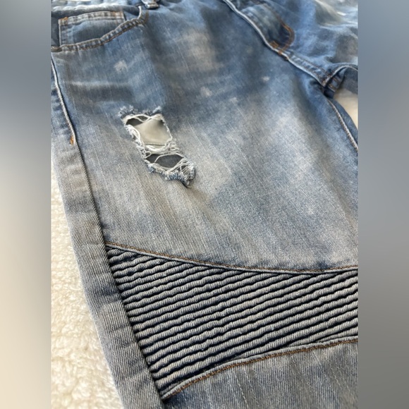 Royal Seven Structural Distressed Blue Denim Jogger Jeans Mens 34x30 - Picture 13 of 14